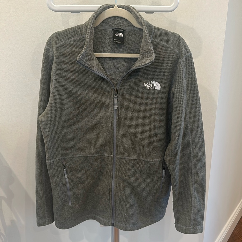 North face mens fleece jacket sweater  medium like new gray